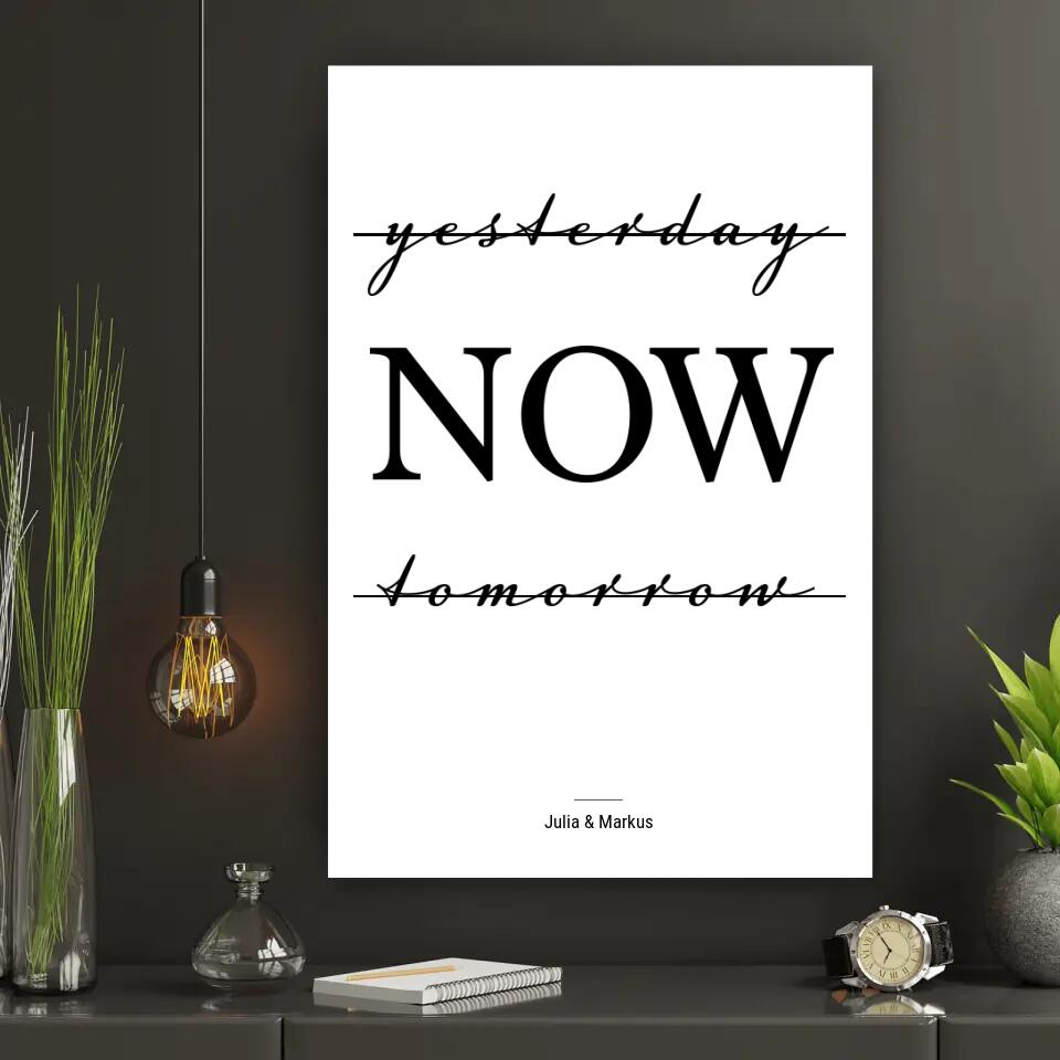 Personalisierte Leinwand - Yesterday Now Tomorrow No. 2