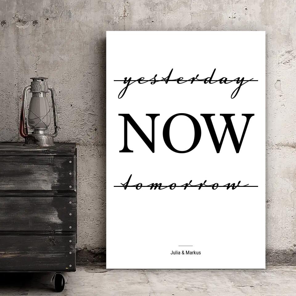 Personalisierte Leinwand - Yesterday Now Tomorrow No. 2