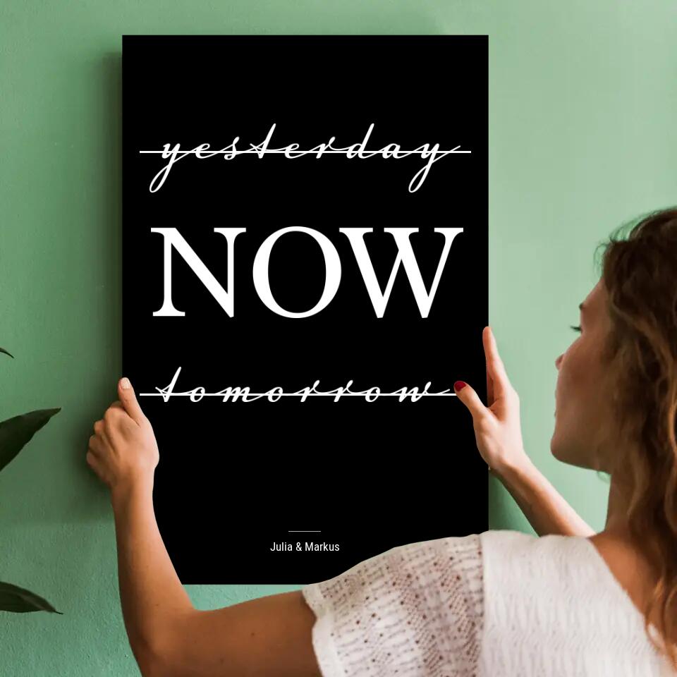 Personalisierte Leinwand - Yesterday Now Tomorrow No. 1