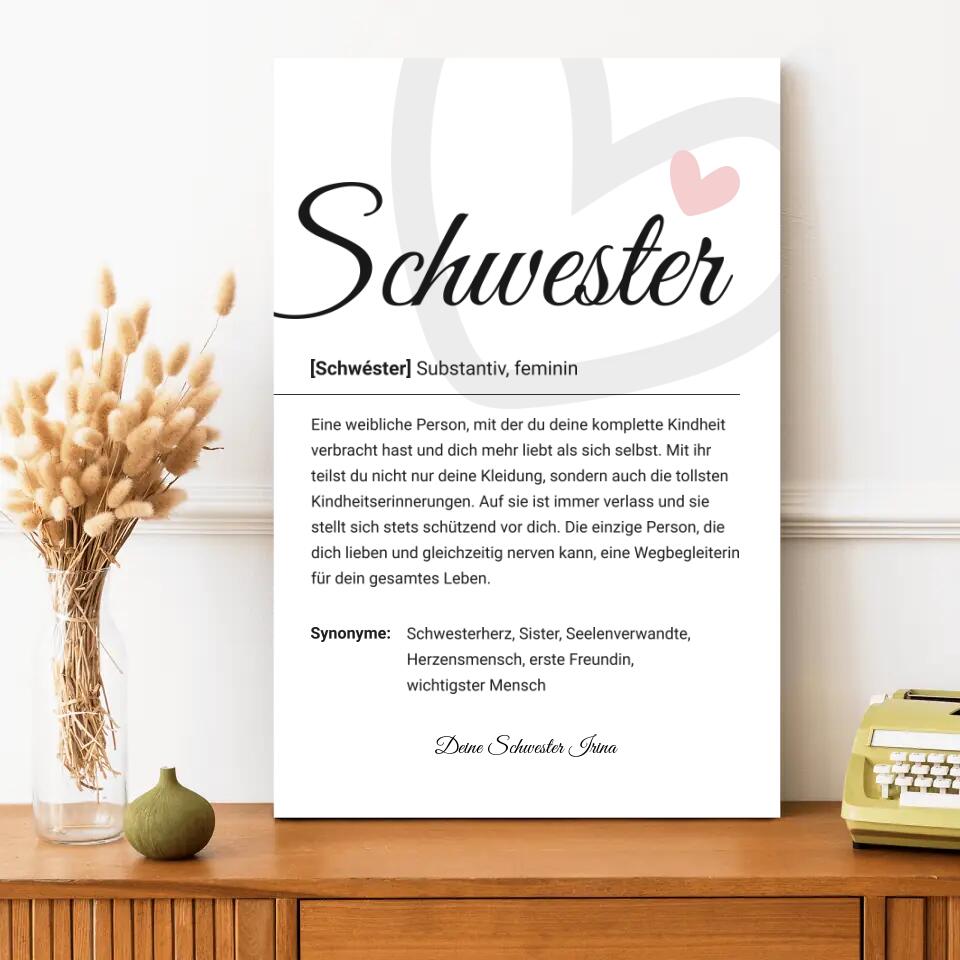 Personalisierte Leinwand - Schwesterherz No. 1