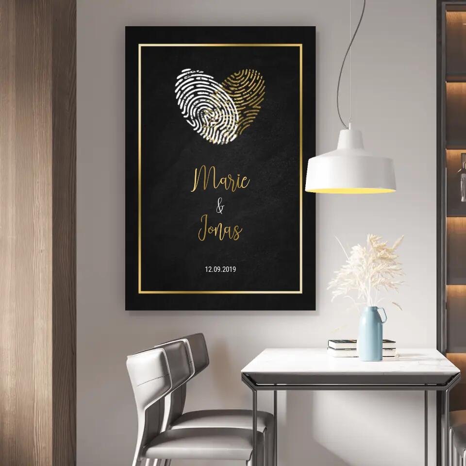 Personalisierte Leinwand - Liebe Fingerabdruck No. 1