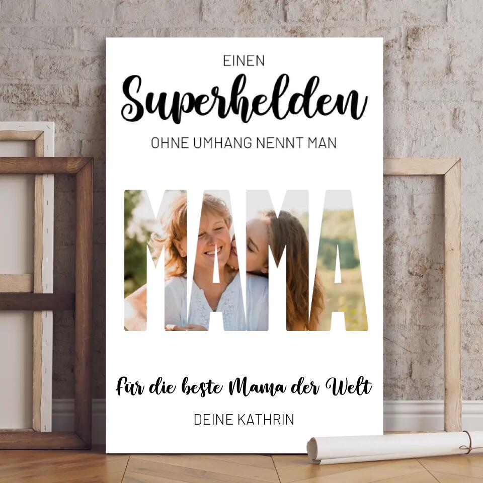 Personalisierte Leinwand - Superheld Mama No. 1