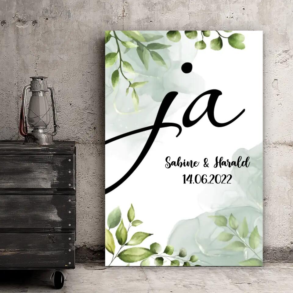 Personalisierte Leinwand - Hochzeit ja No. 1