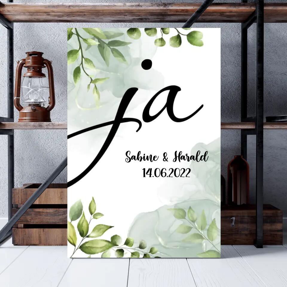 Personalisierte Leinwand - Hochzeit ja No. 1