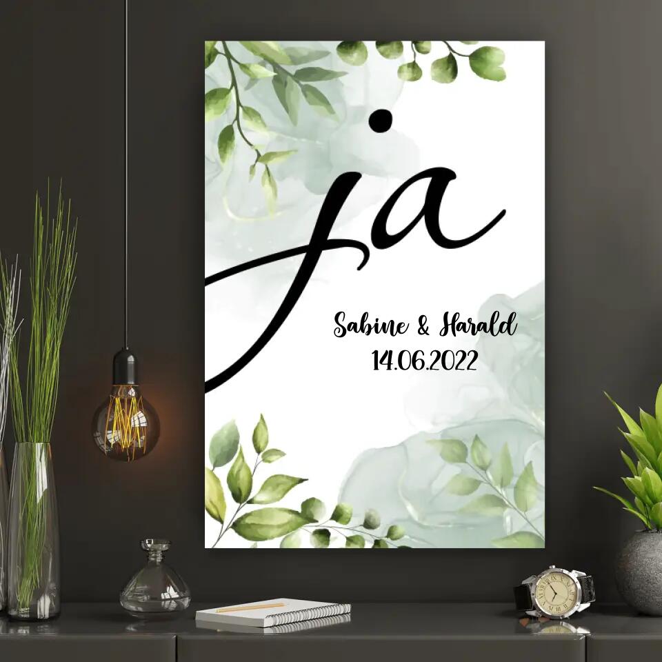 Personalisierte Leinwand - Hochzeit ja No. 1