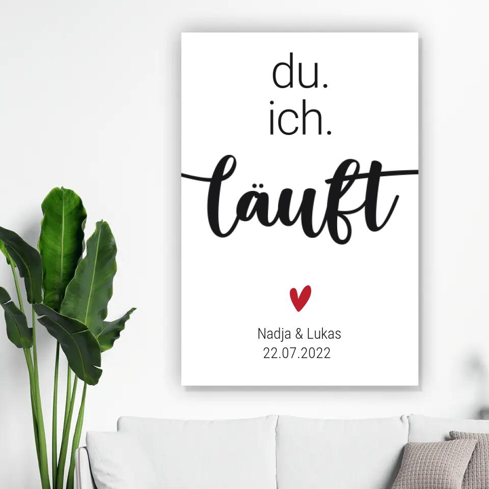 Personalisierte Leinwand - Du ich läuft No. 1