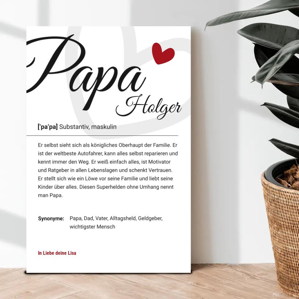 Personalisierte Leinwand - Papa No. 1