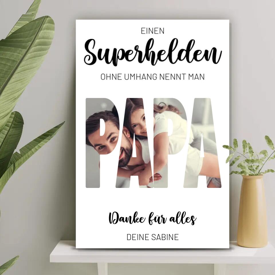 Personalisierte Leinwand - Superheld Papa No. 1