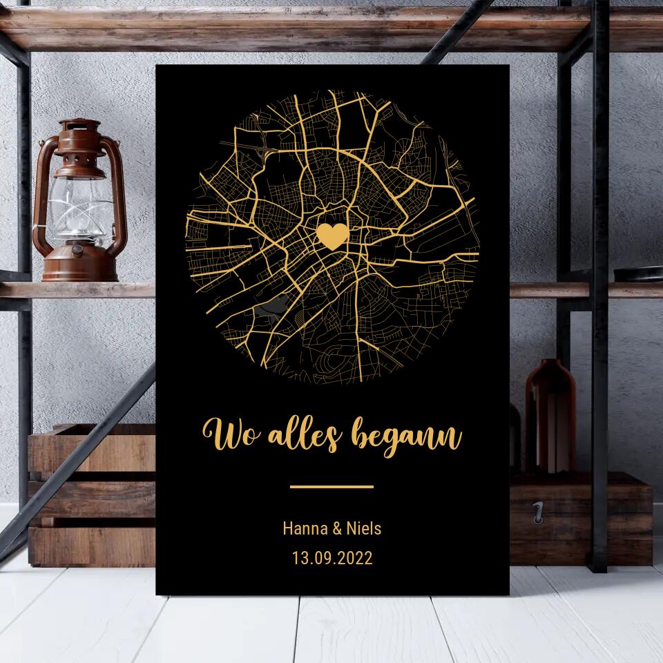 Personalisierte Leinwand - Wo alles begann No. 2
