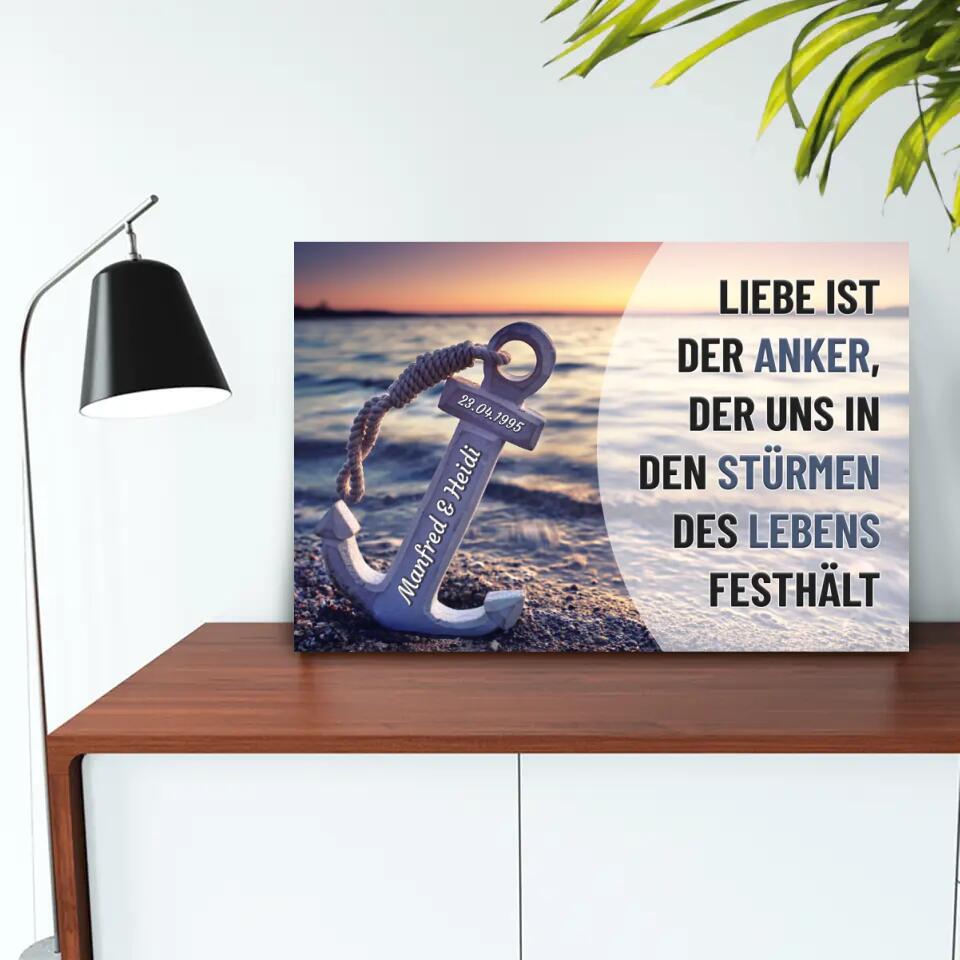 Personalisierte Leinwand - Liebesanker No. 1