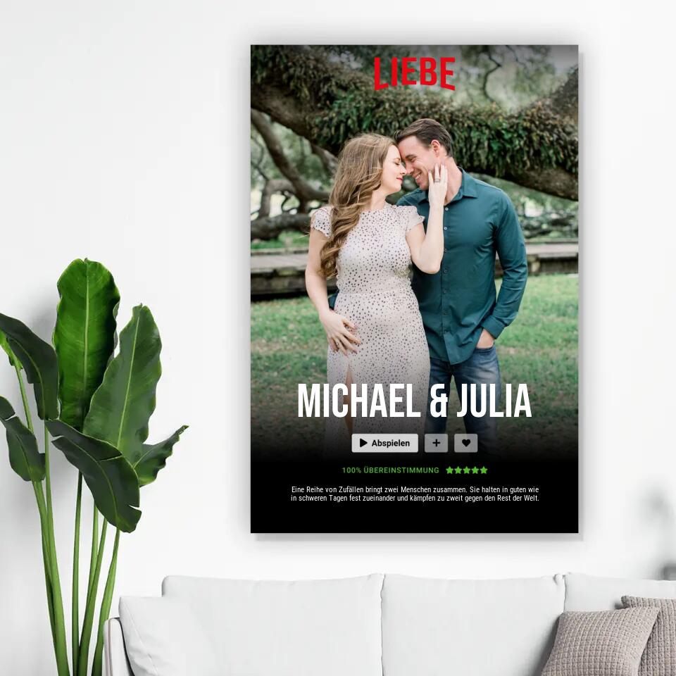Personalisierte Leinwand - Film- und Seriencover im Netflix Look No. 1