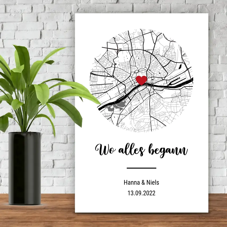 Personalisierte Leinwand - Wo alles begann No. 1