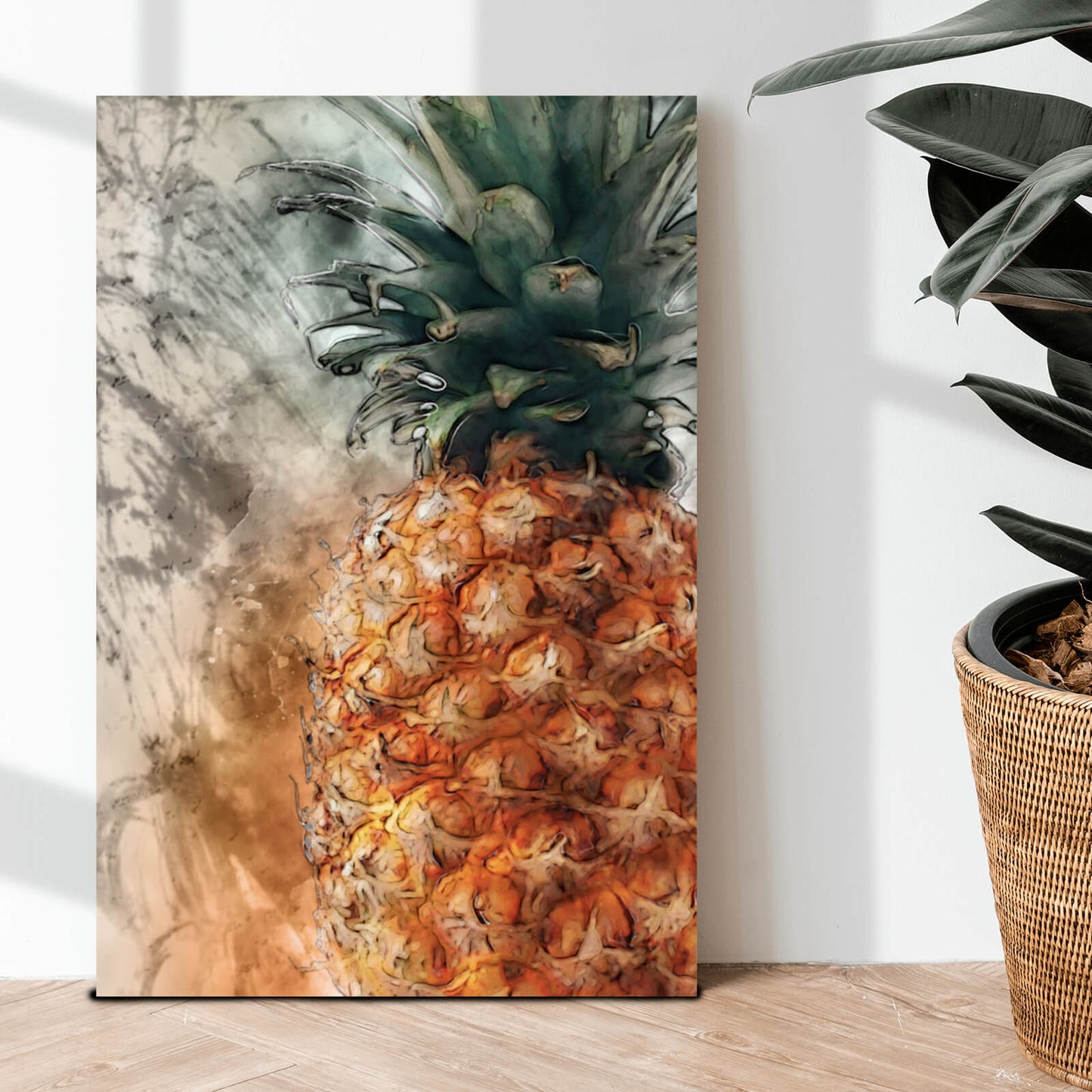 Leinwandbild Abstrakte Ananas Hochformat