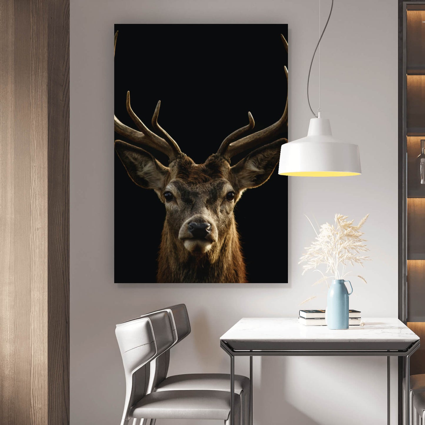 Leinwandbild anmutiger Hirsch Hochformat