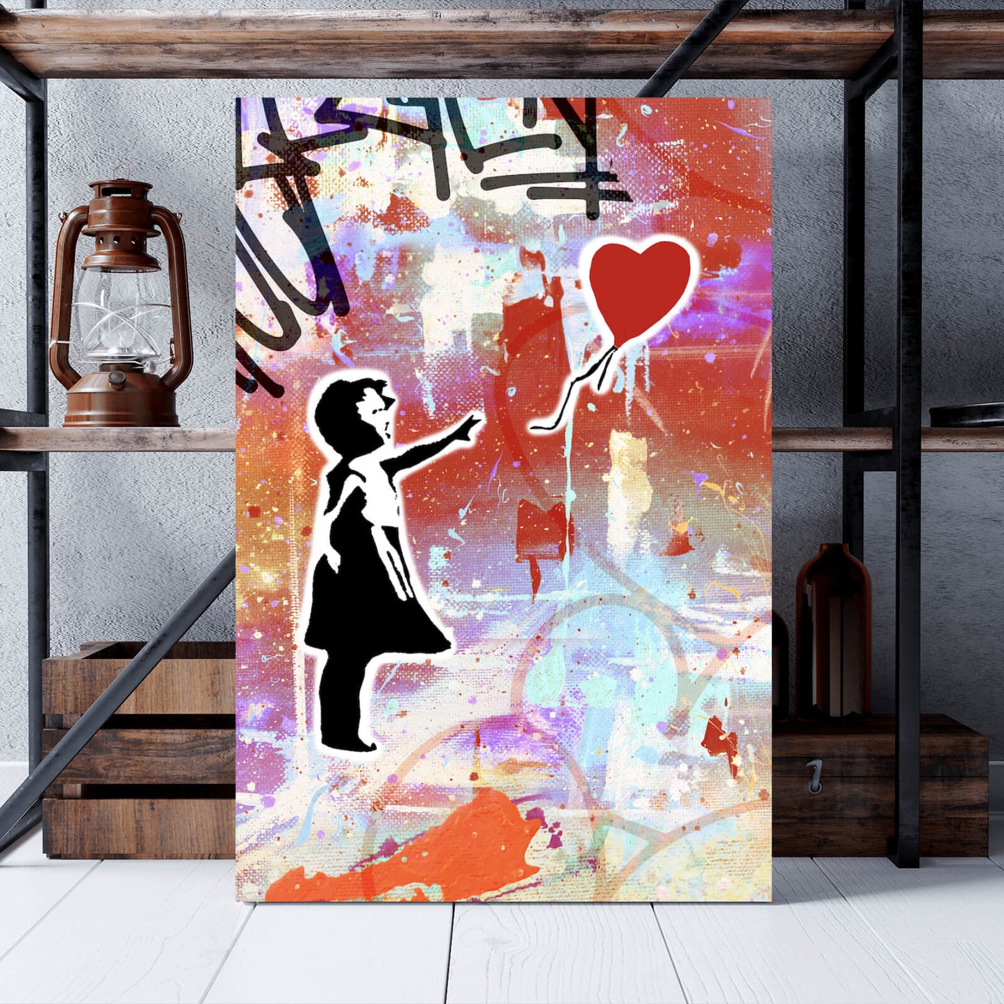 Leinwandbild Banksy Abstract Ballon Girl No. 2 Hochformat
