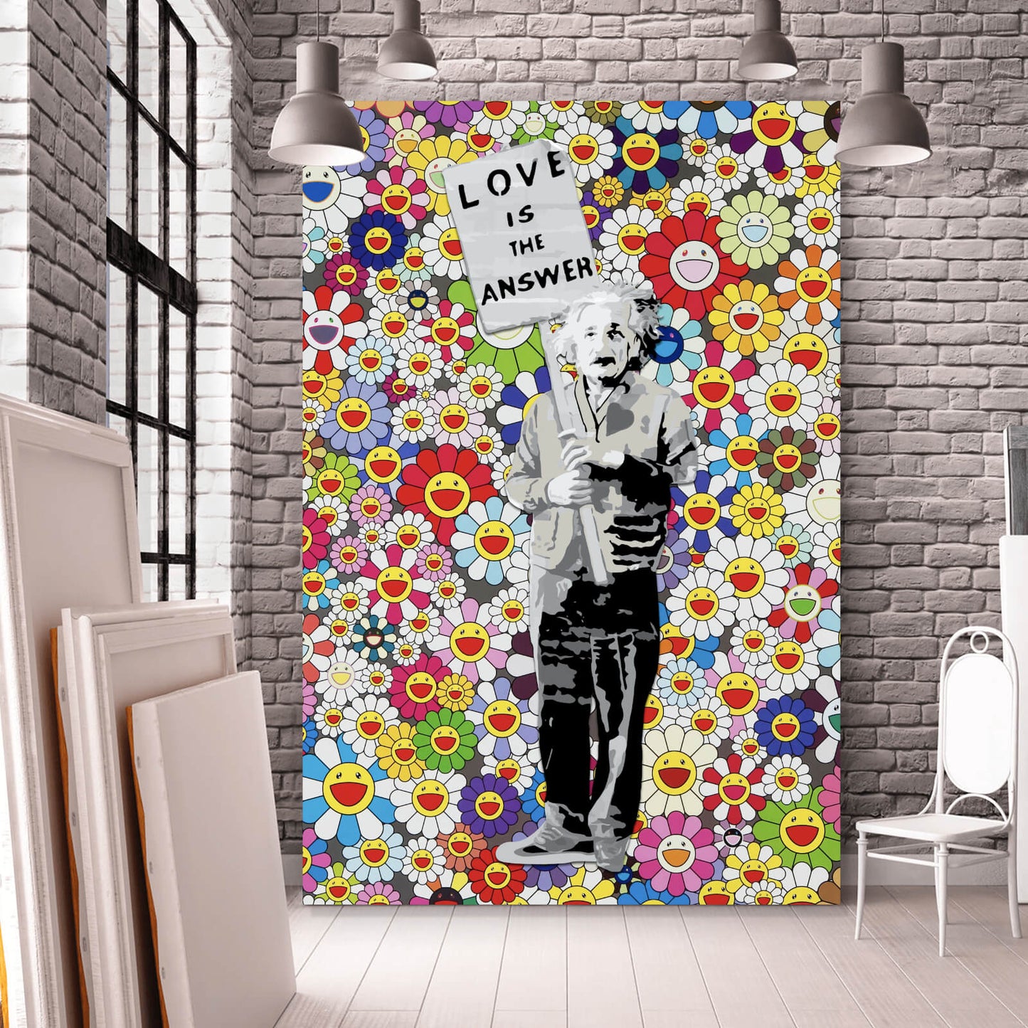 Leinwandbild Banksy Love is the Answer Hochformat