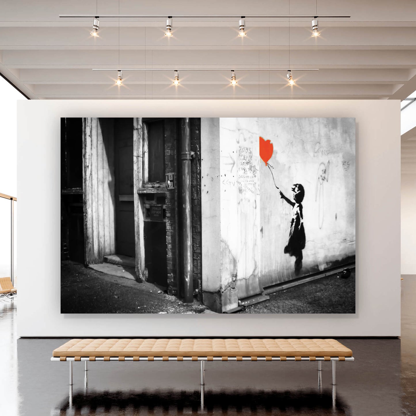 Leinwandbild Banksy Streetart Ballon Girl Querformat