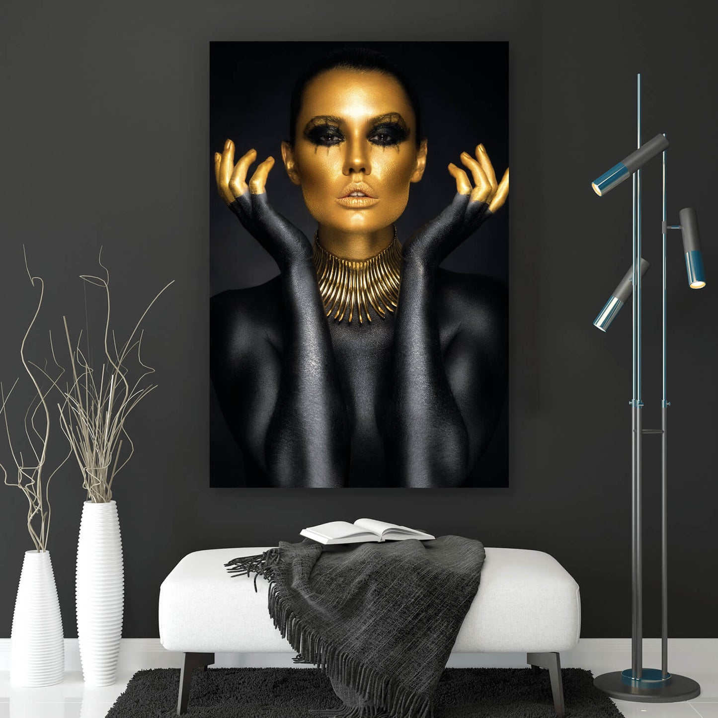 Leinwandbild Bodypainting Girl Hochformat