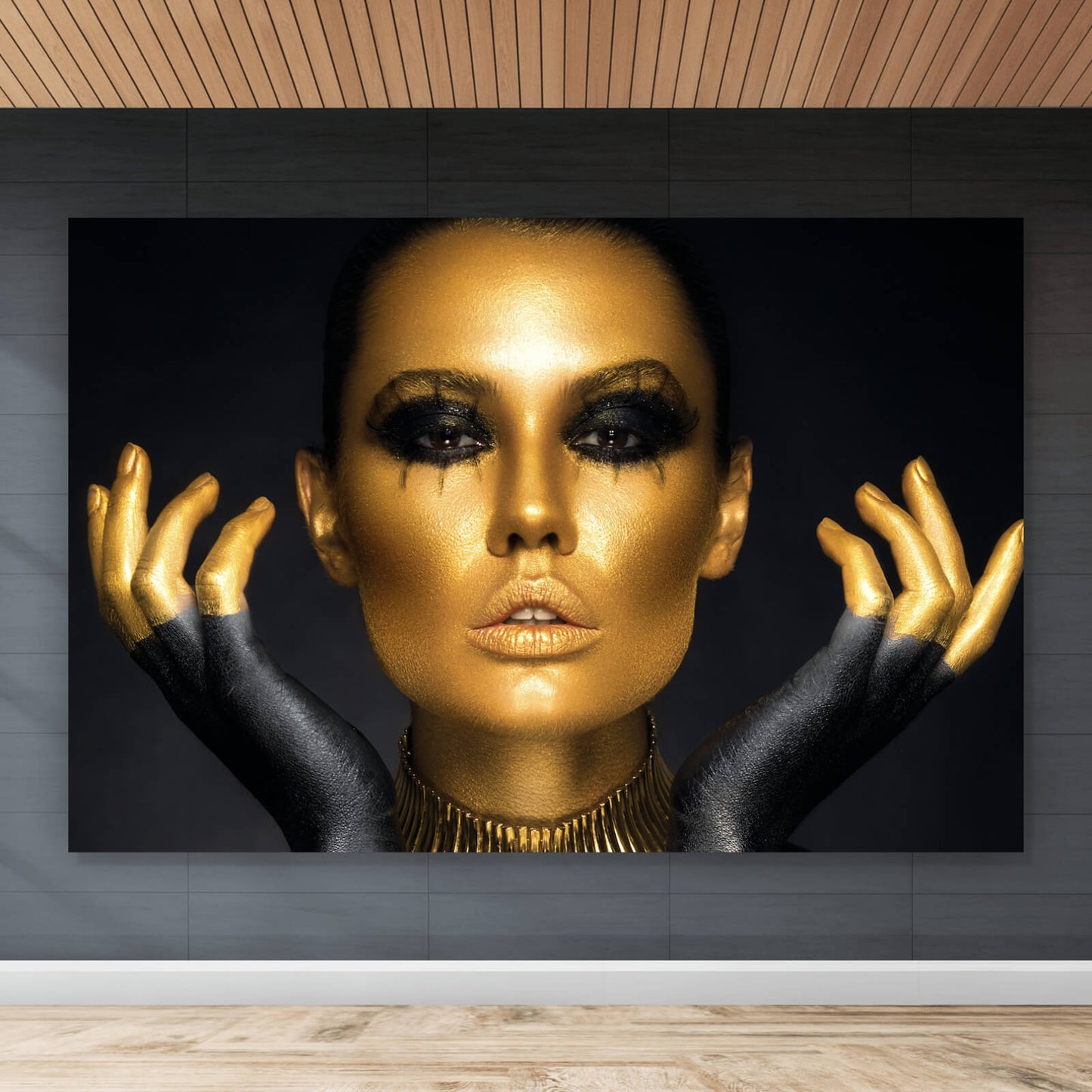 Leinwandbild Bodypainting Girl Querformat