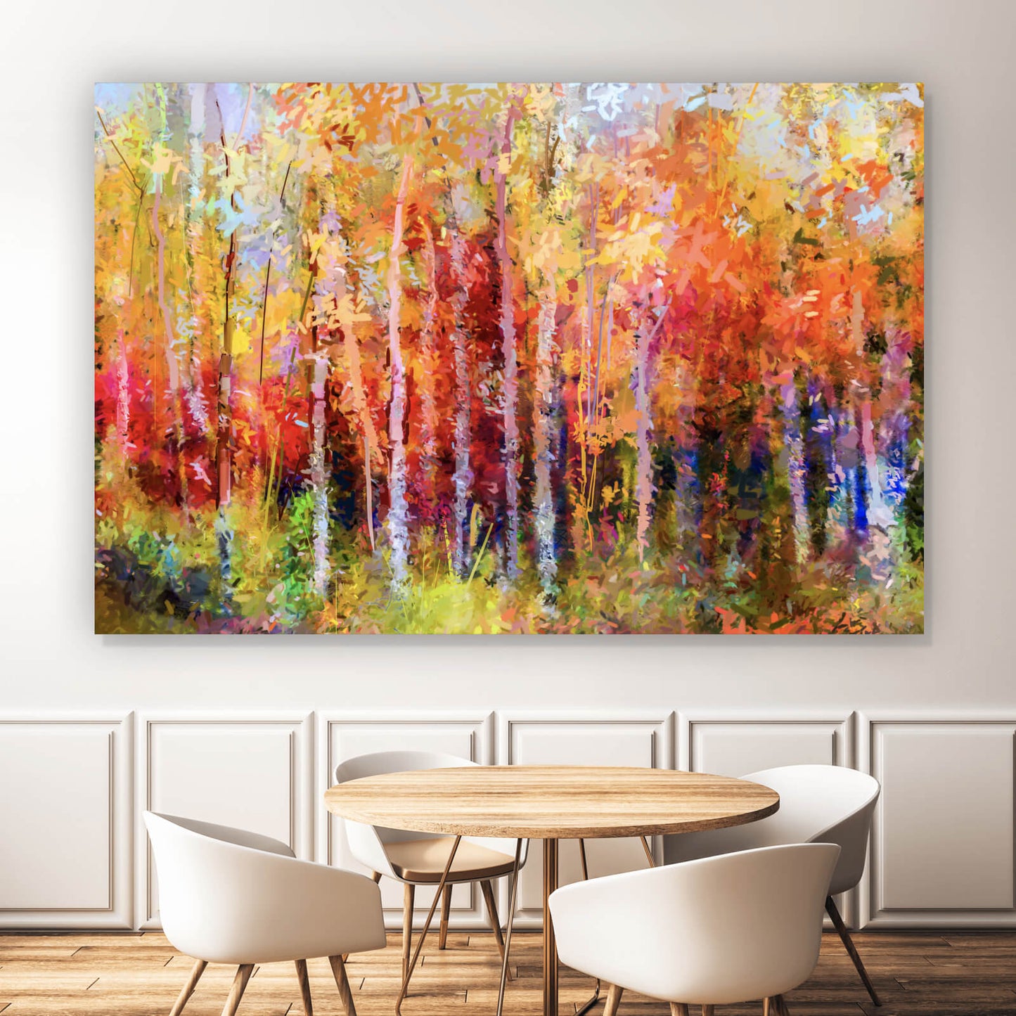 Leinwandbild bunter Herbstwald Querformat