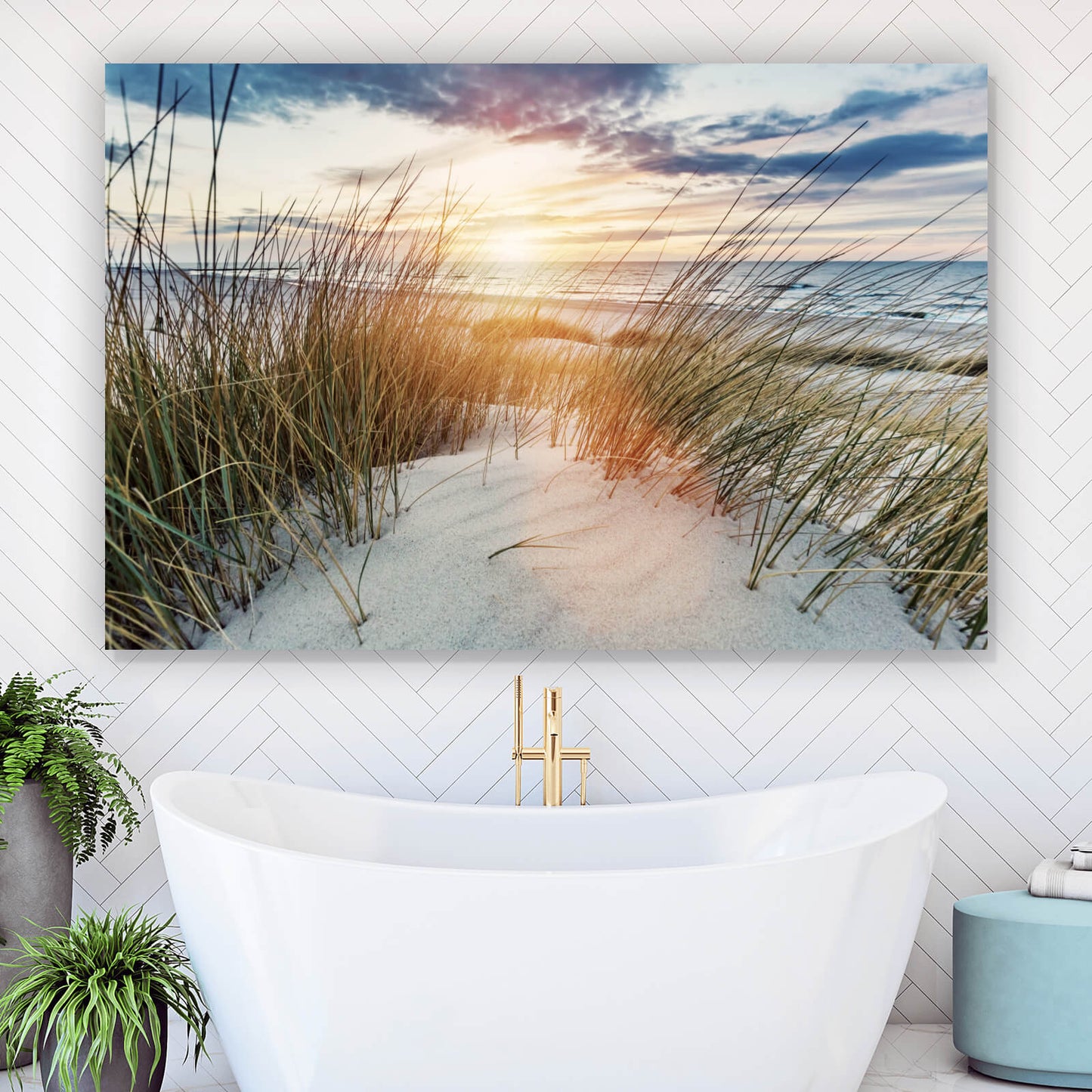 Leinwandbild Dünen bei Sonnenaufgang Querformat