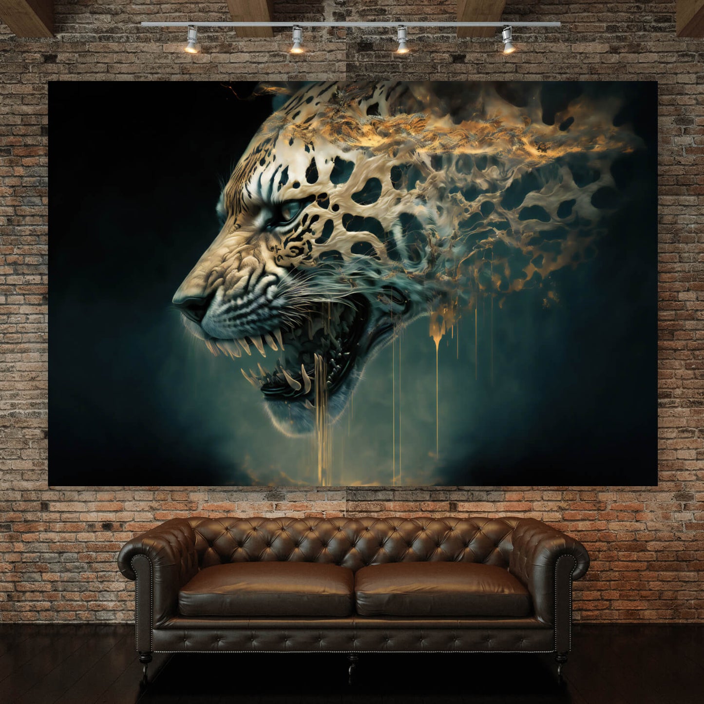 Leinwandbild Gefährlicher Leopard Querformat