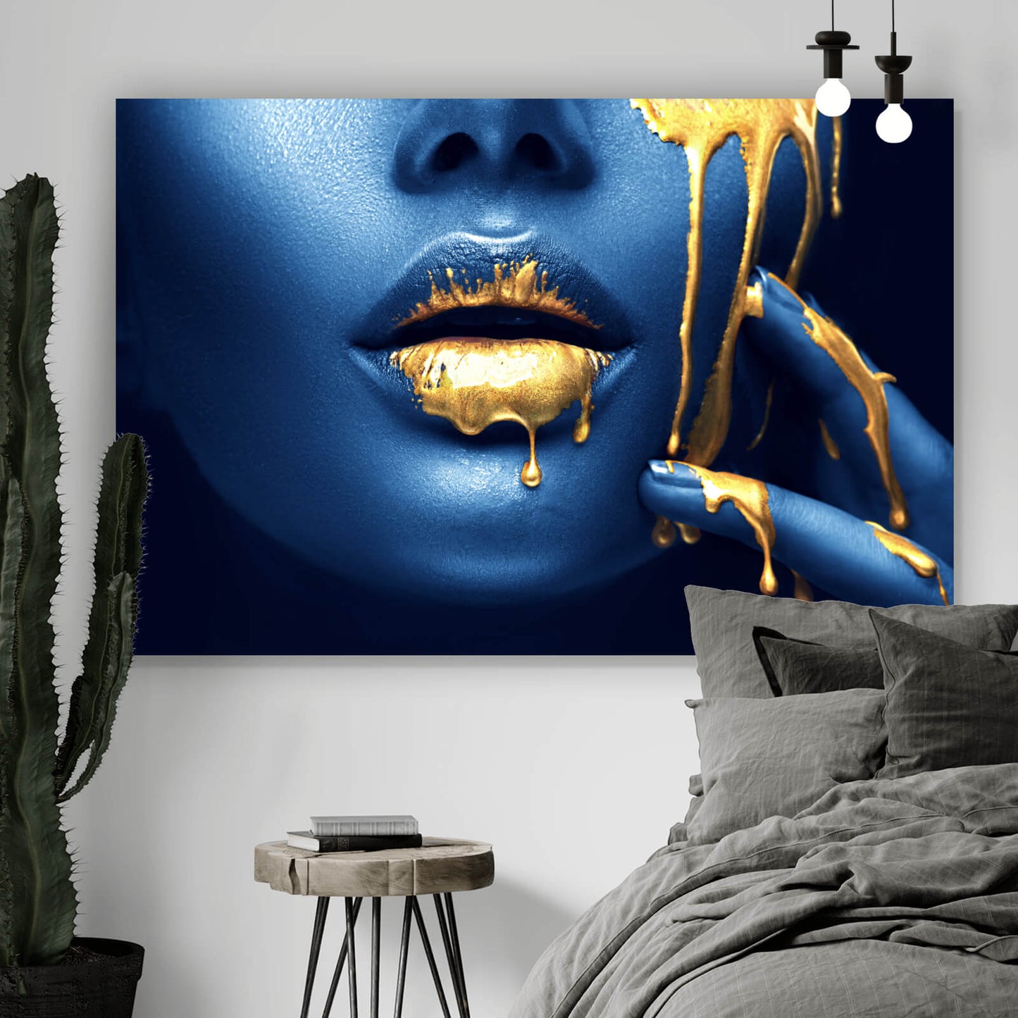 Leinwandbild Golden Lips Querformat