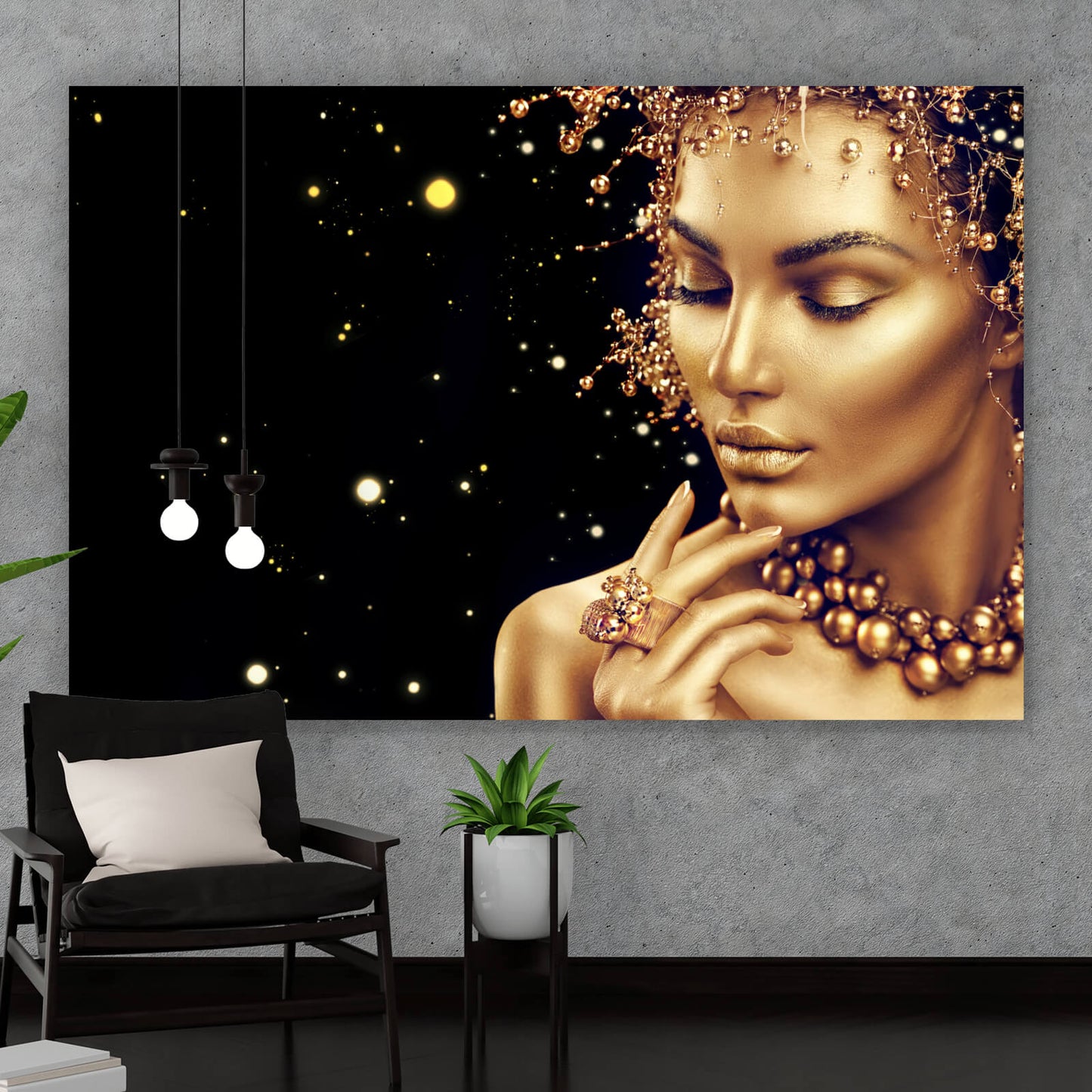 Leinwandbild goldene Schönheit Querformat