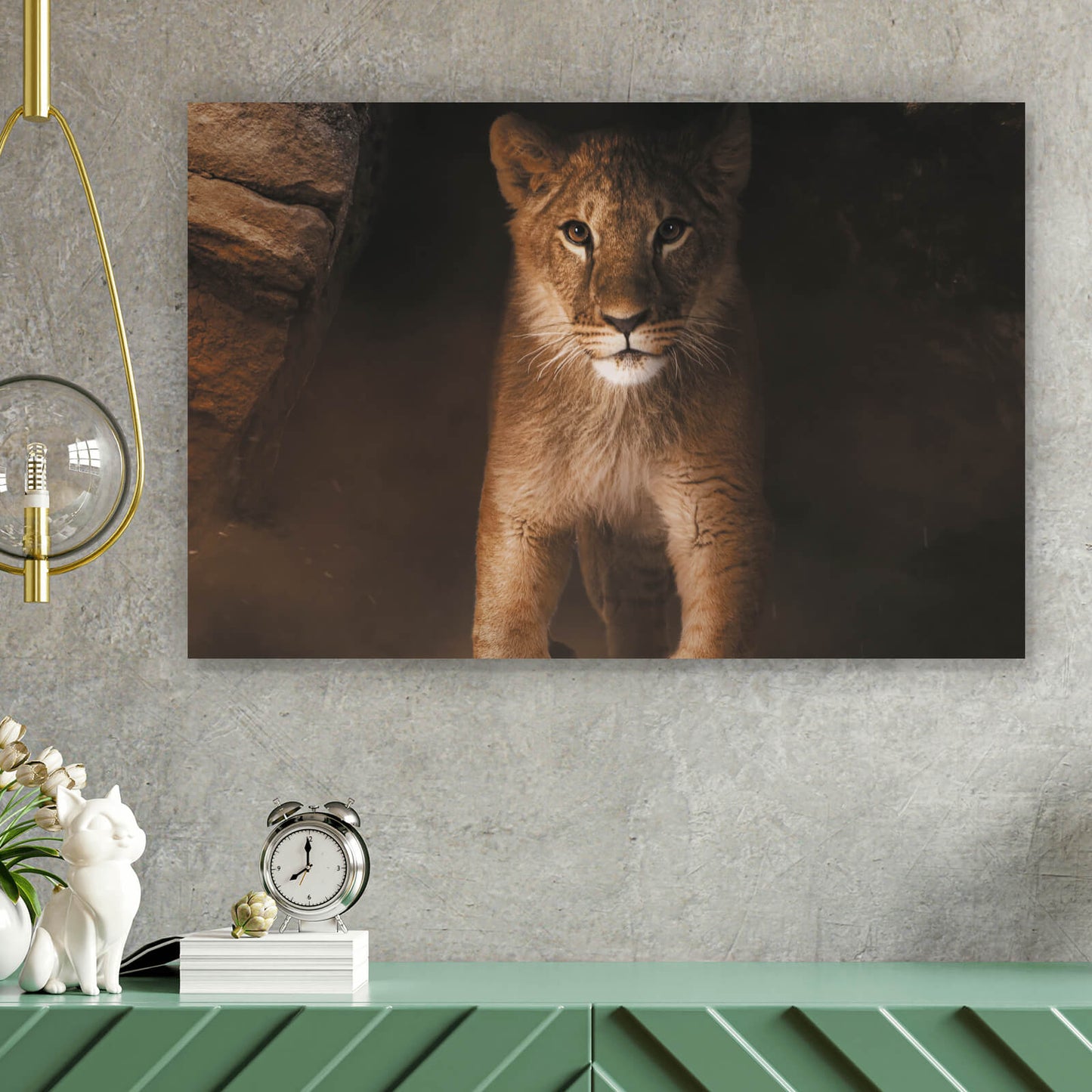 Leinwandbild Kleiner Löwe Querformat