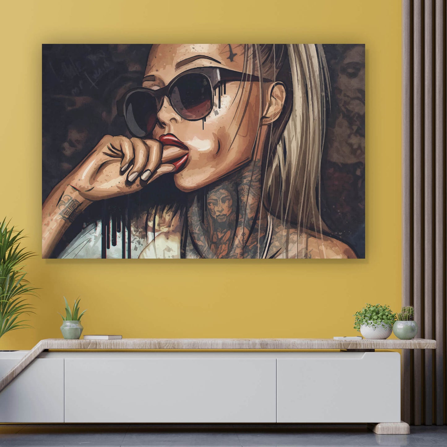 Leinwandbild Modern art Tattoo Girl Querformat