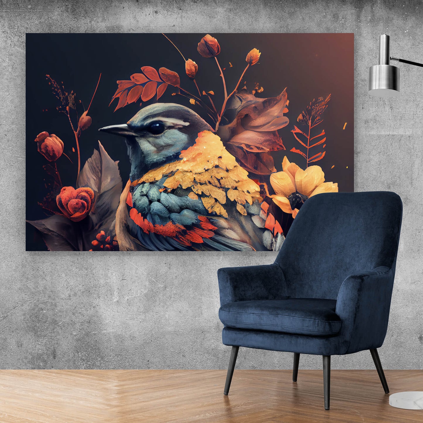 Leinwandbild Paradiesvogel Rot Querformat