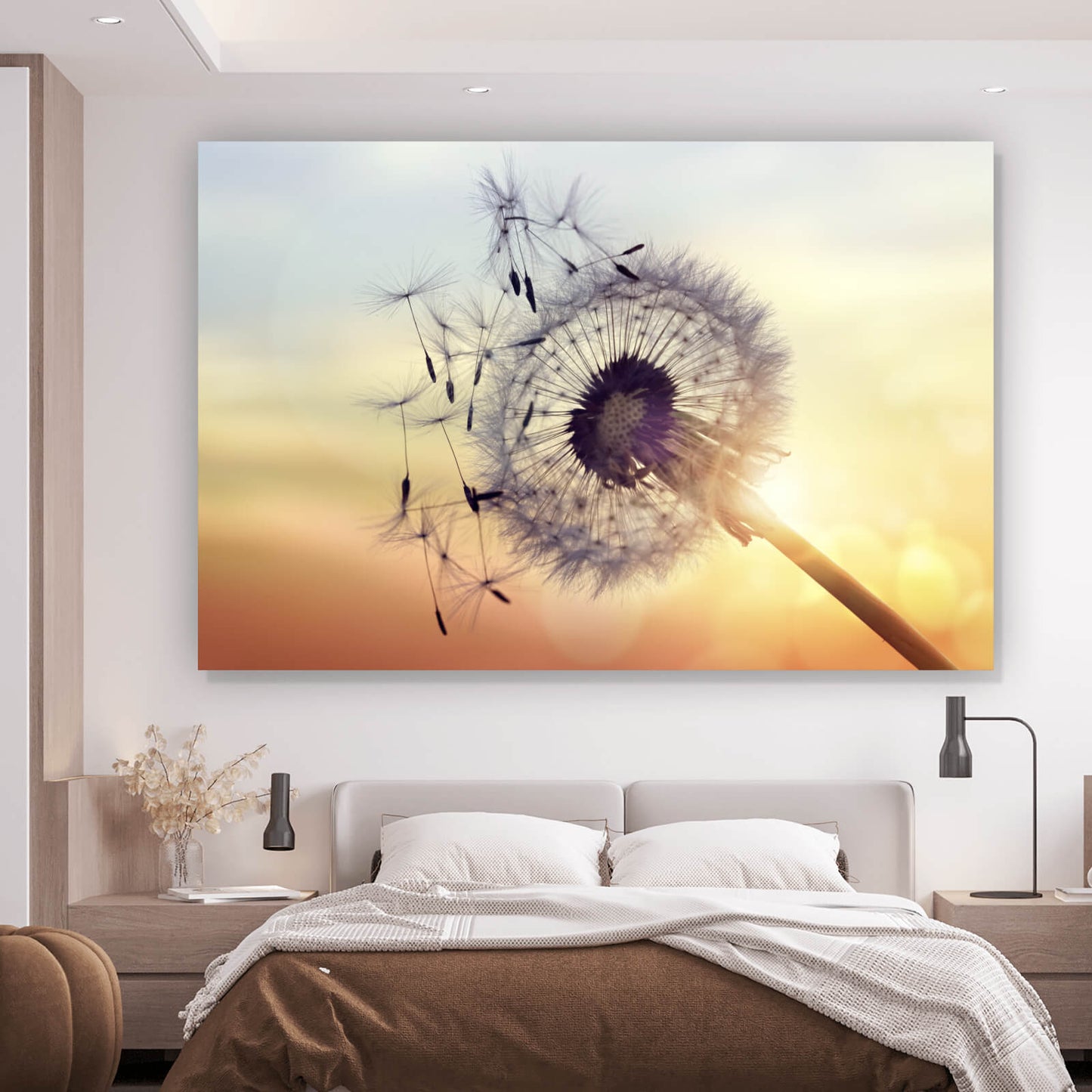 Leinwandbild Pusteblume im Sommer Querformat