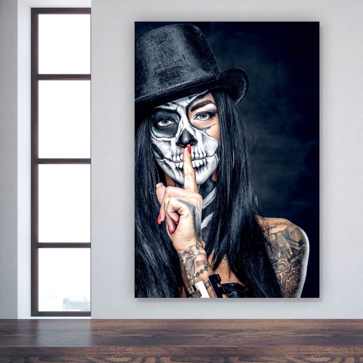 Leinwandbild Tattoo La Catrina Hochformat