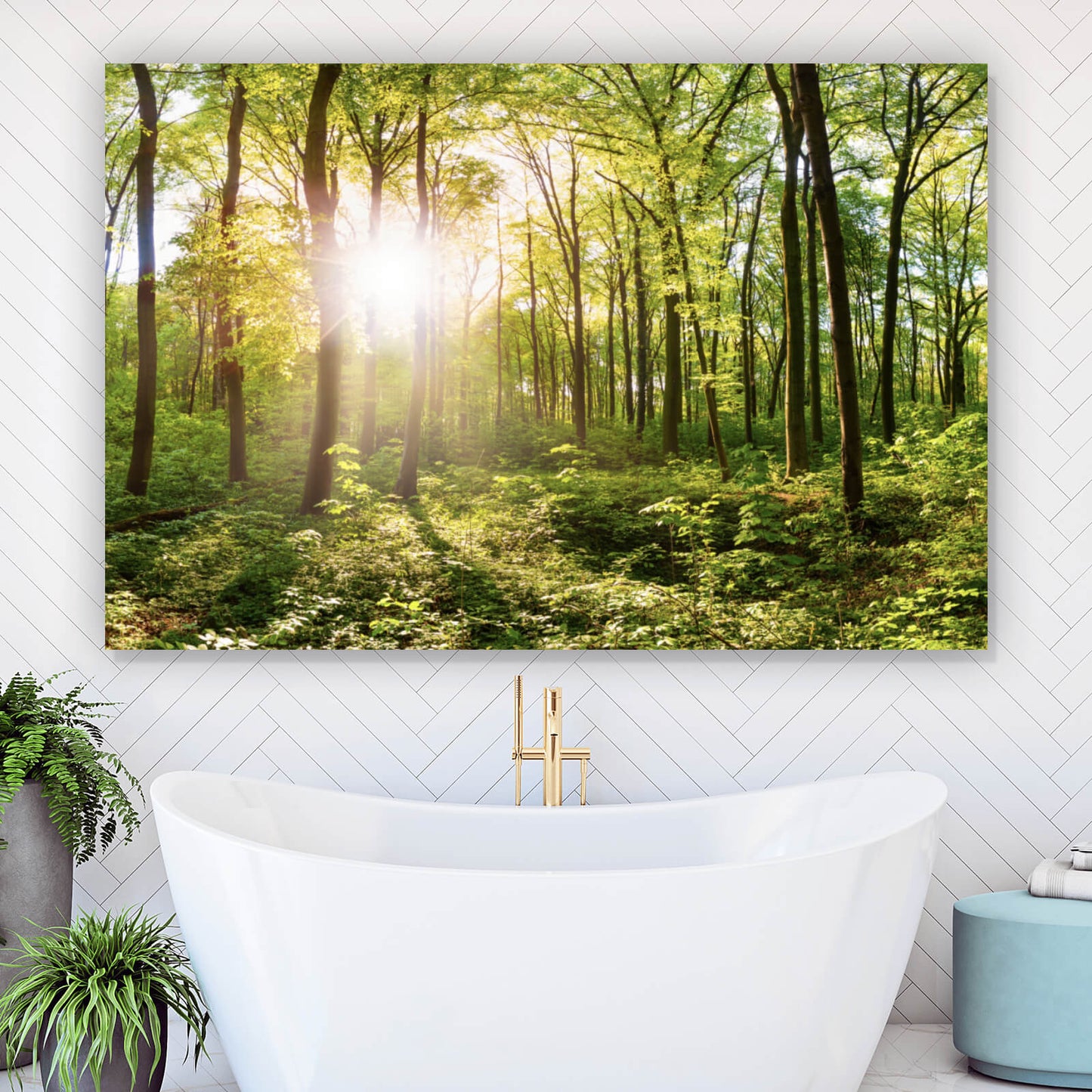 Leinwandbild Traumhafte Waldlandschaft Querformat