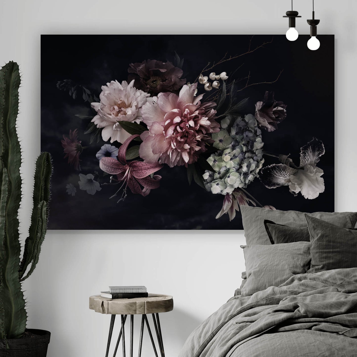 Leinwandbild Vintage Blumen Querformat