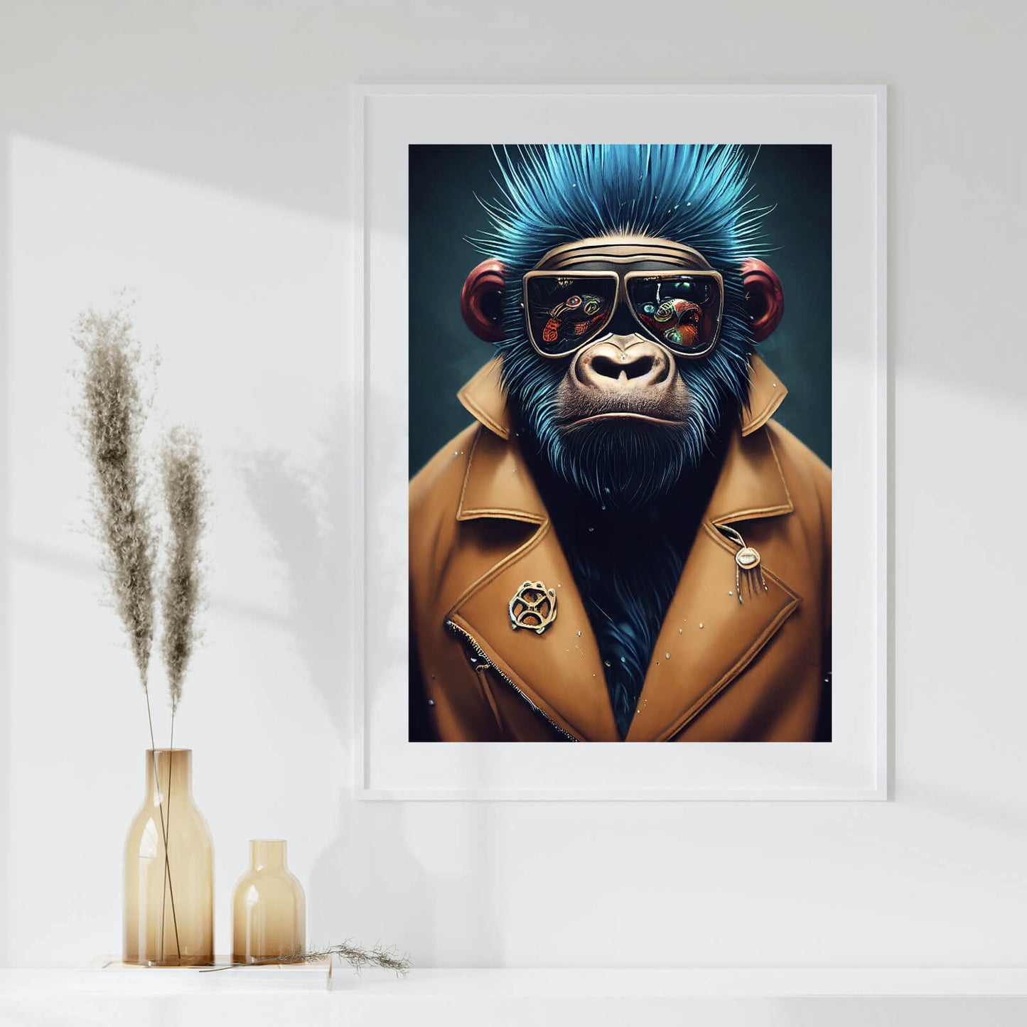 Poster Affe Modern Art Hochformat