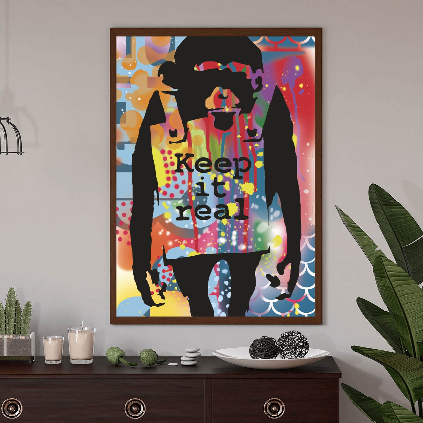 Poster Banksy Affe Keep It Real Hochformat