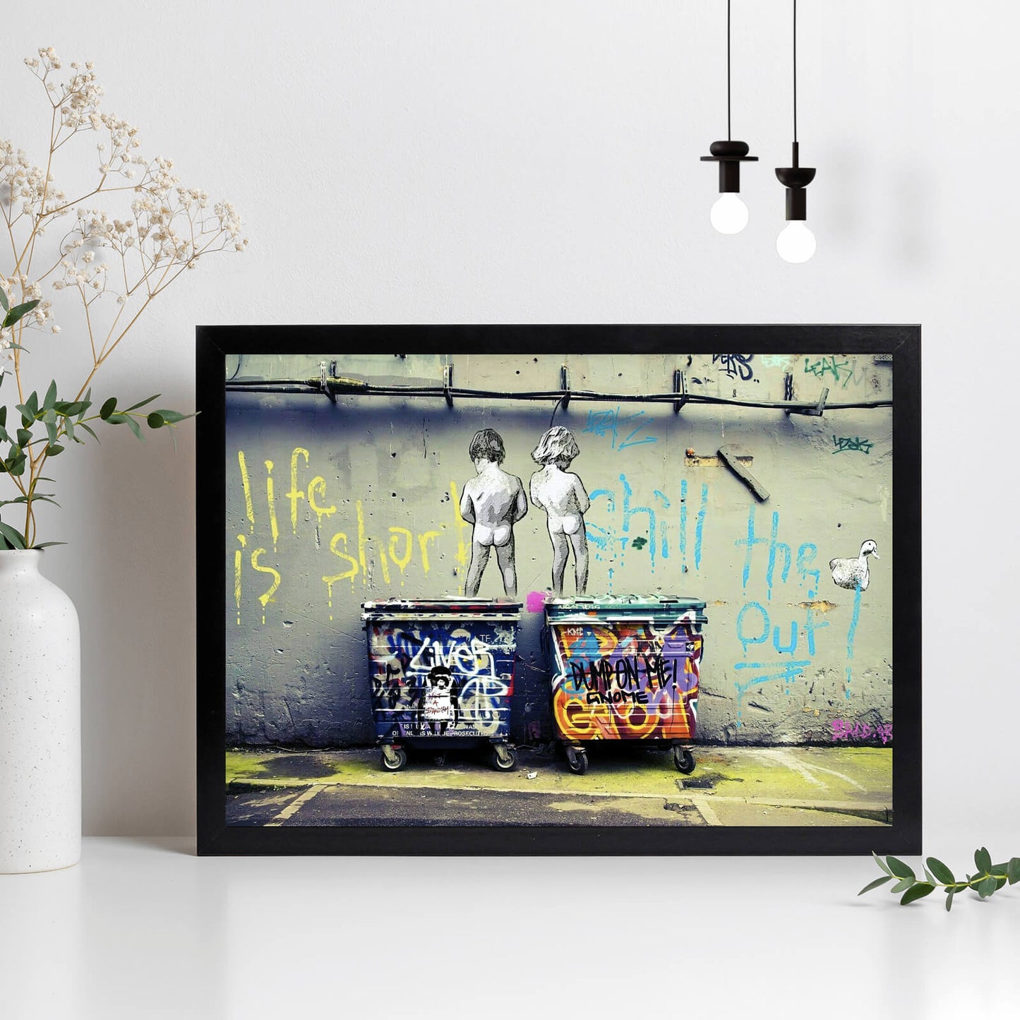 Poster Banksy life is short Querformat