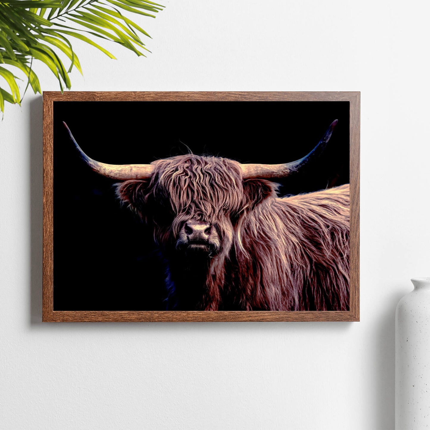 Poster Braunes Hochlandrind Querformat