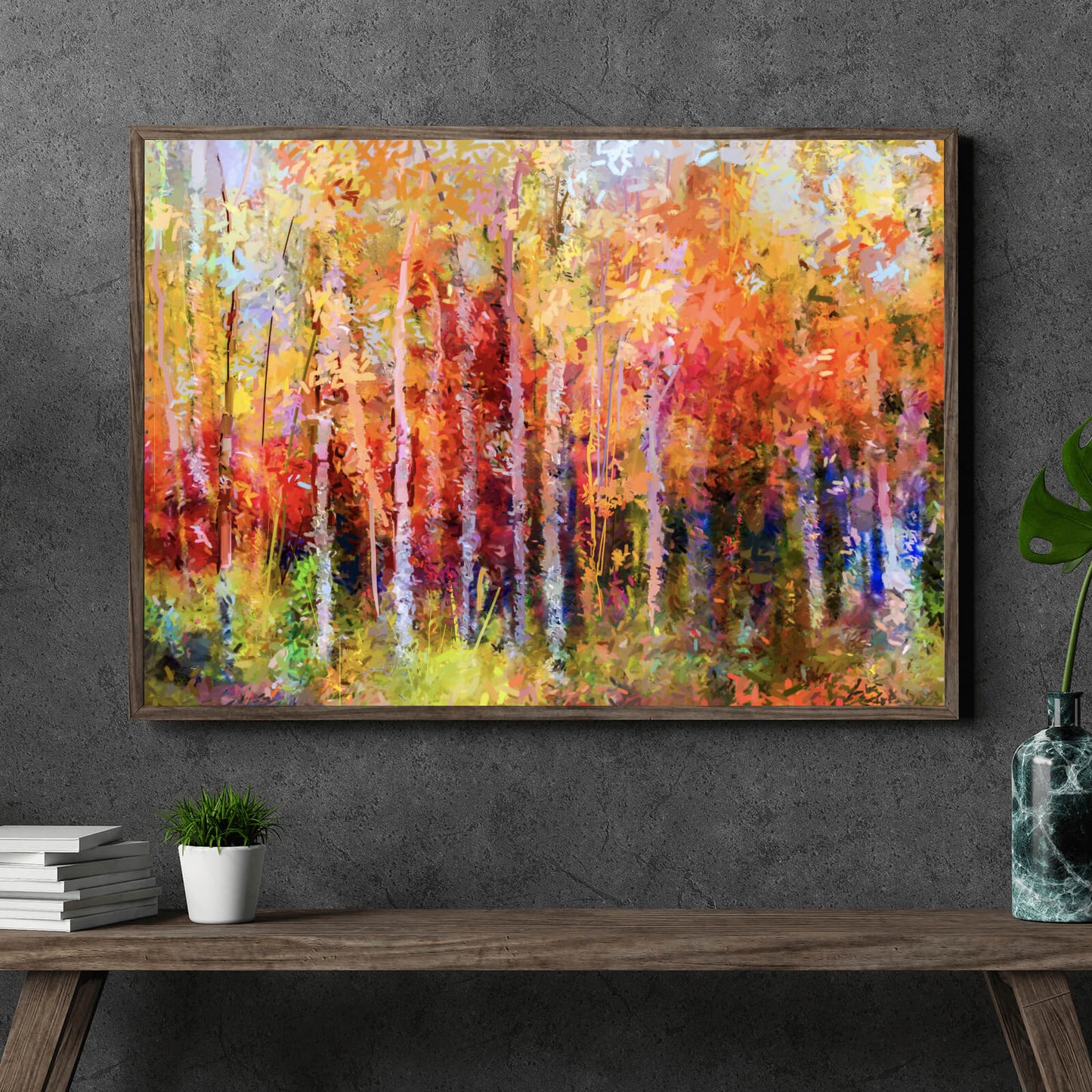 Poster bunter Herbstwald Querformat