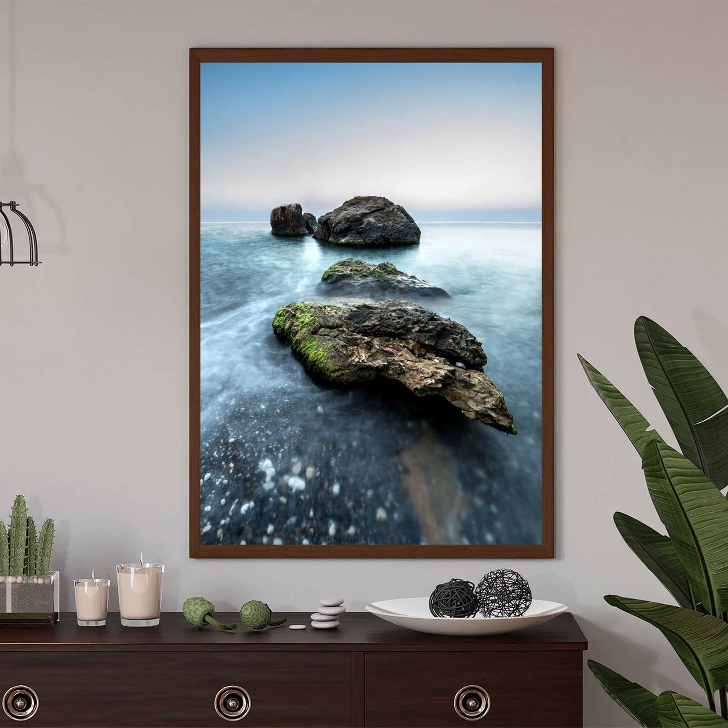 Poster Felsen im Meer Hochformat