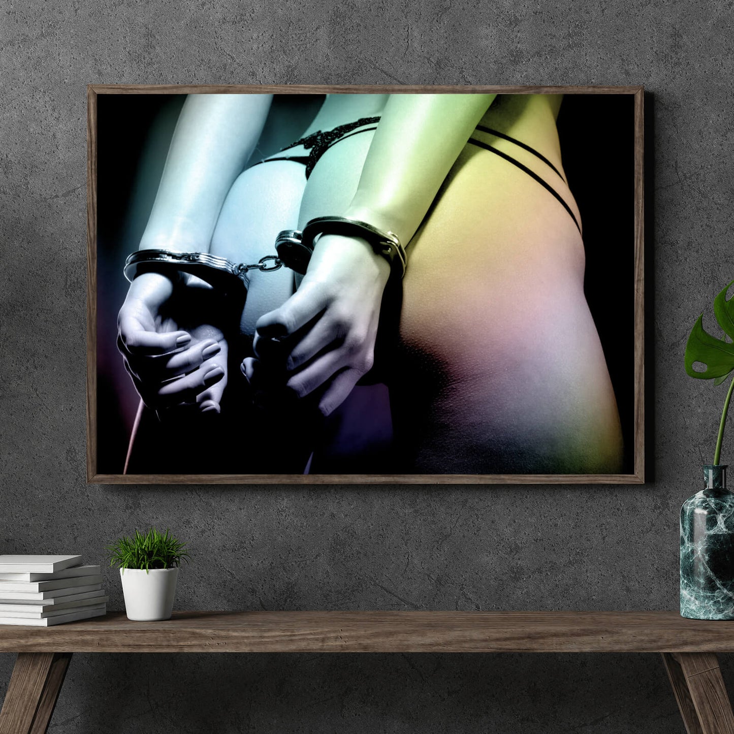 Poster Frau in Handschellen Querformat