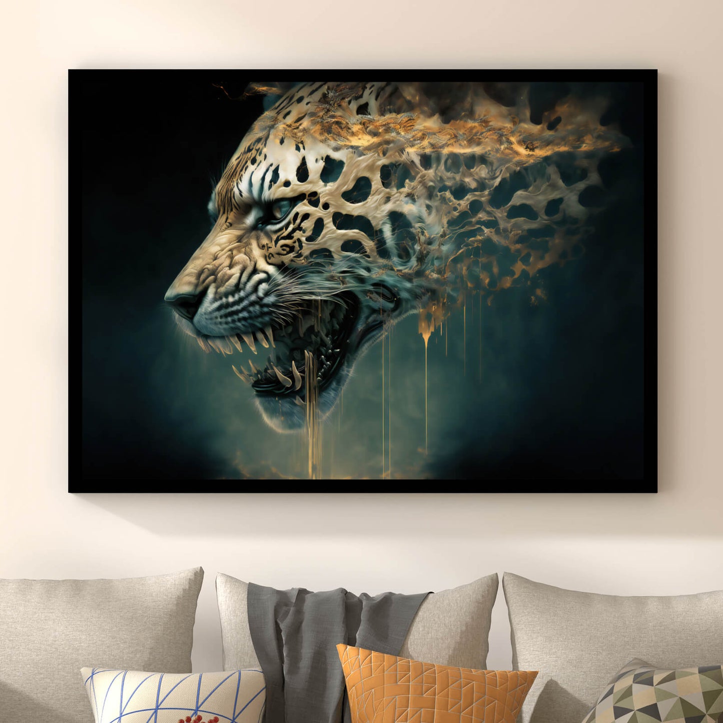 Poster Gefährlicher Leopard Querformat