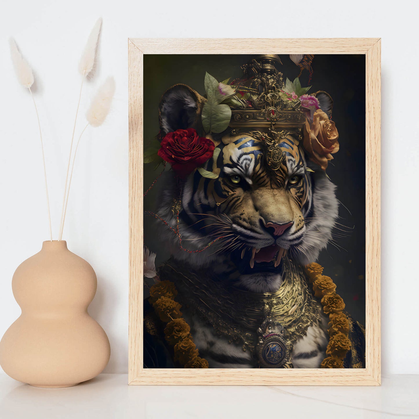 Poster König der Tiger Modern Art Hochformat