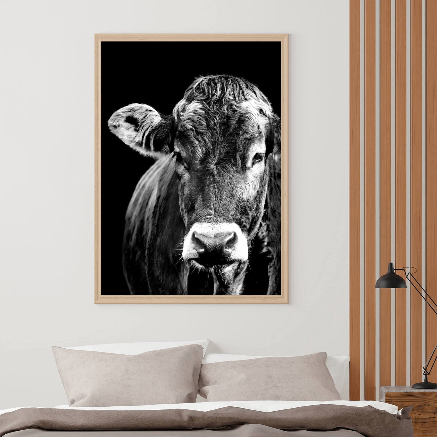 Poster Kuh Schwarz Weiss Hochformat