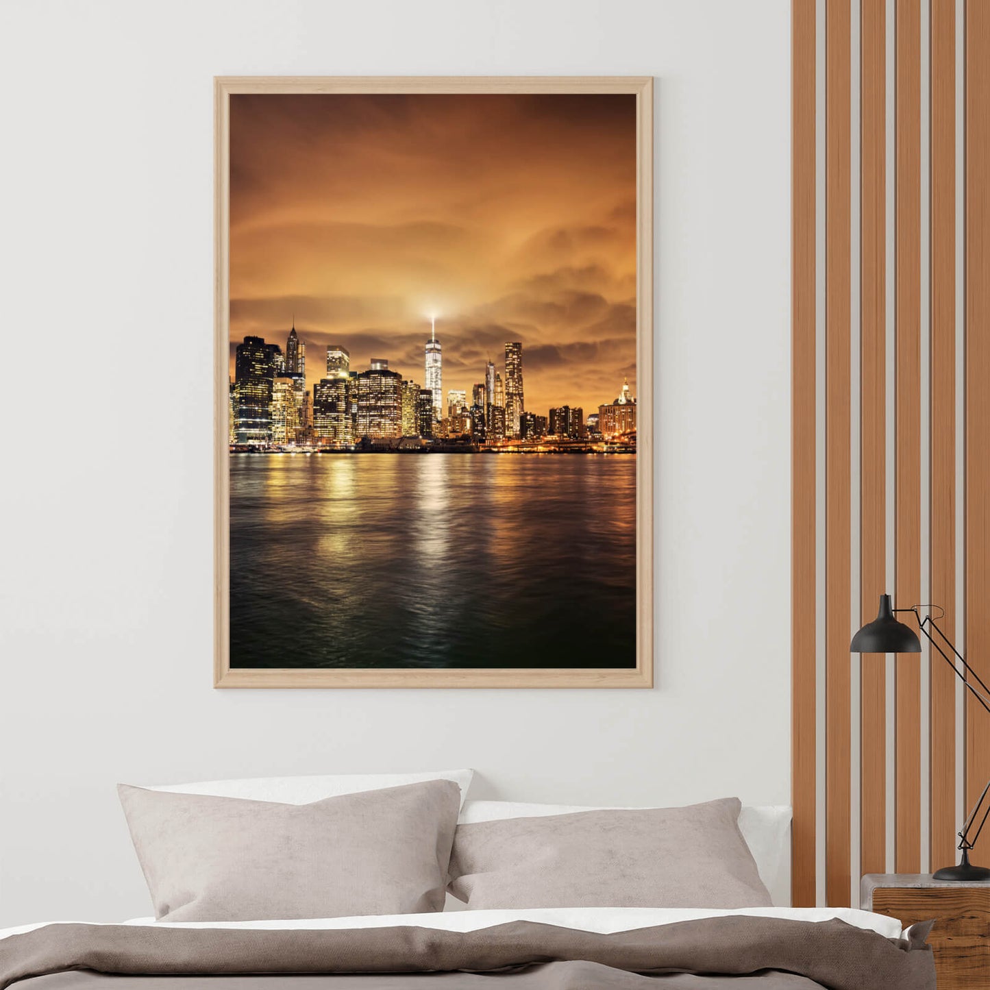 Poster Manhattan bei Sonnenuntergang Hochformat