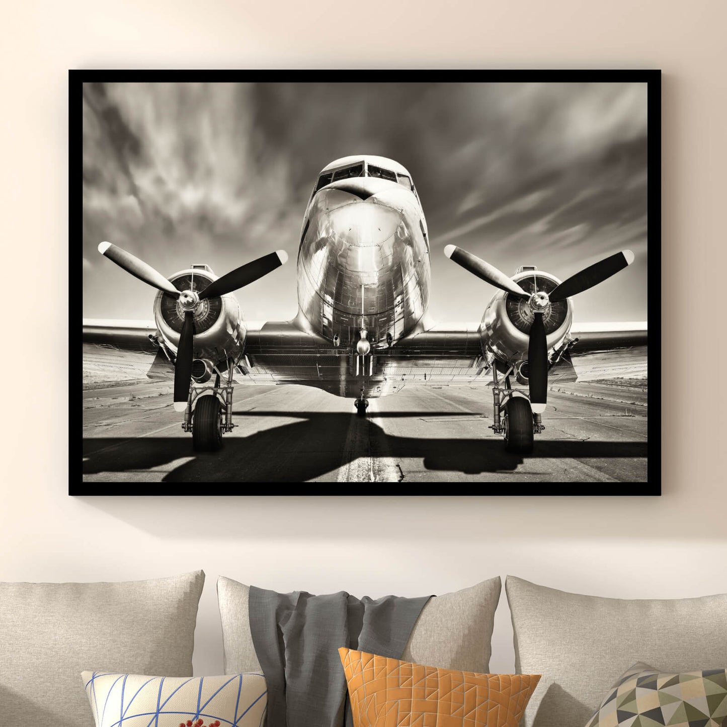 Poster Retro Flugzeug Querformat