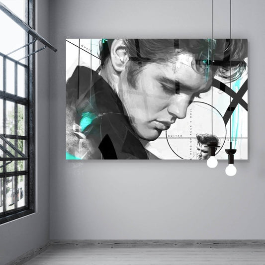 Acrylglasbild Abstraktes Portrait Elvis Querformat