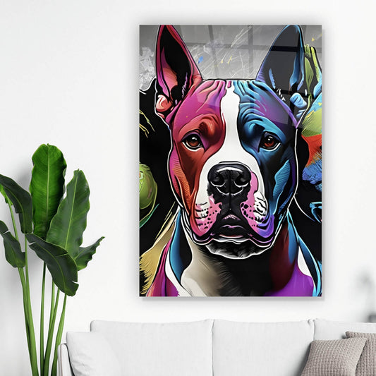 Acrylglasbild Abstraktes Portrait von einem Hund Hochformat