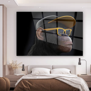 Acrylglasbild Affe mit Sonnenbrille Modern Art Querformat
